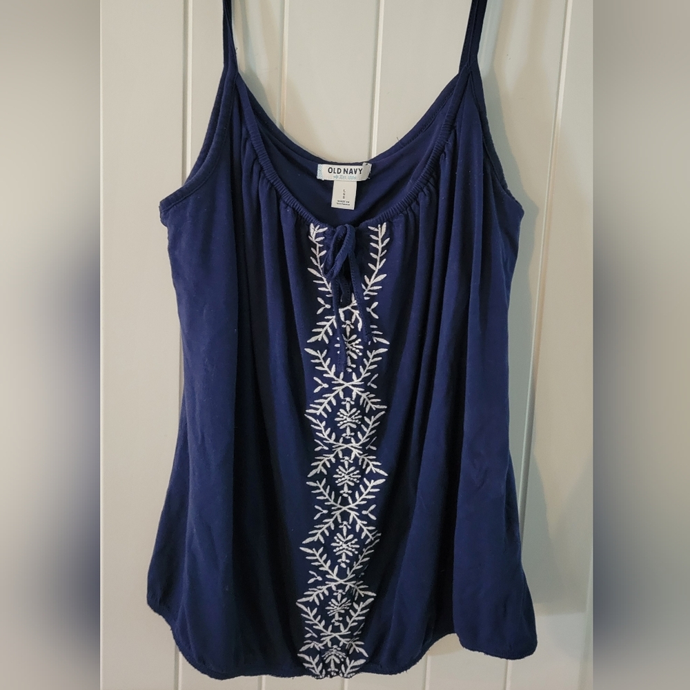Old Navy Blue Embellished Sleeveless Camisole Large ❤️